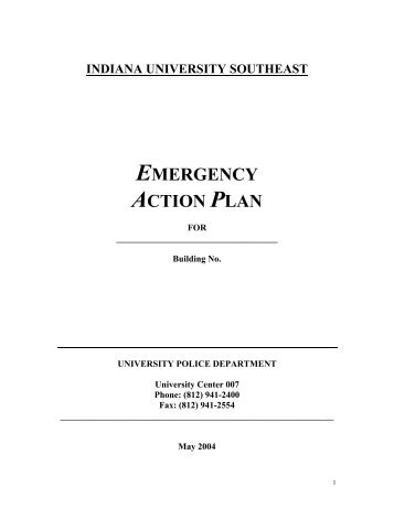 EMERGENCY ACTION PLAN - Indiana University Southeast