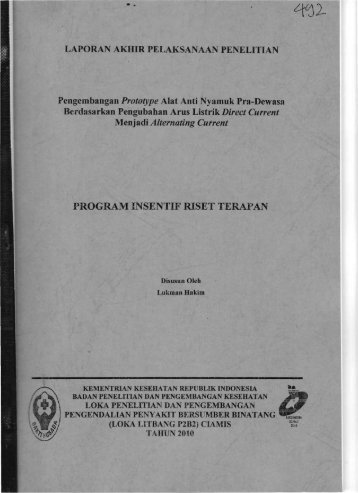 PROGRAM INSEN"'fIF RISET TERAf'AN - KM Ristek