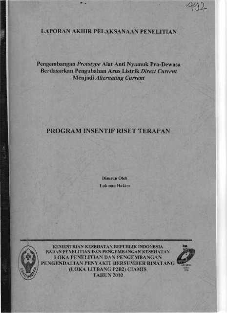 PROGRAM INSEN"'fIF RISET TERAf'AN - KM Ristek