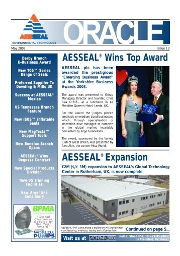 AESSEALÂ® Wins Top Award AESSEAL ... - Component Seals