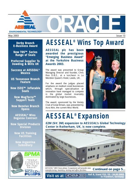 AESSEALÂ® Wins Top Award AESSEAL ... - Component Seals