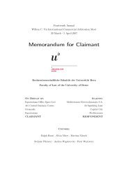 Memorandum for Claimant - UniversitÃ¤t Bern