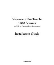 Visioneer® OneTouch® 8100 Scanner Installation Guide