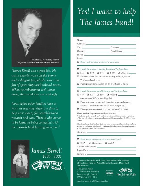2010 Newsletter - The James Fund for Neuroblastoma Research