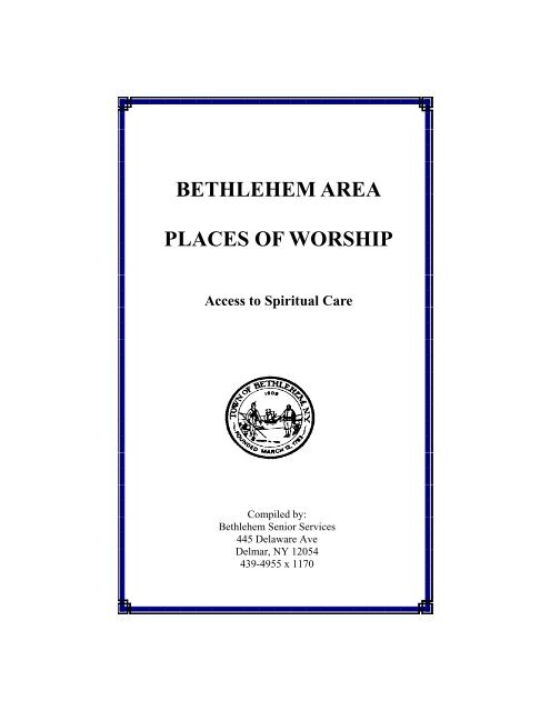 Places of Worship.pub - Town of Bethlehem