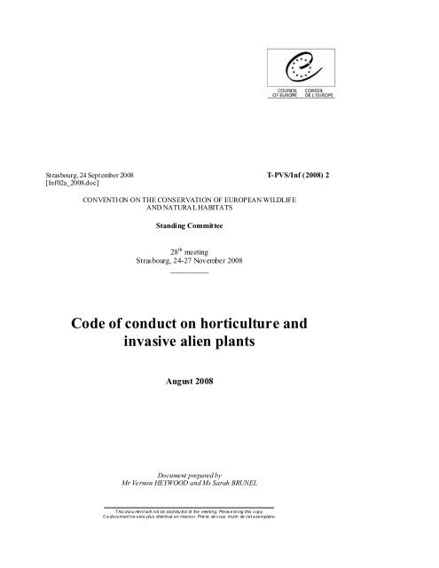 Code of conduct on horticulture and invasive alien plants in Europe