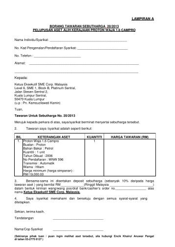 Spesifikasi Pelupusan Kereta Pejabat.pdf - SME Corporation Malaysia