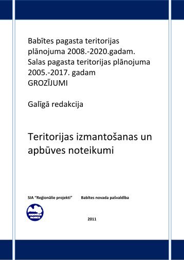 Teritorijas izmantoÅ¡anas un apbÅ«ves noteikumi