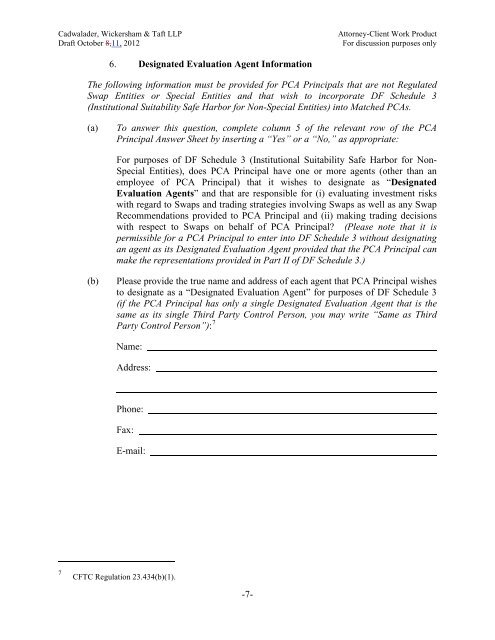 ISDA August 2012 DF Protocol Questionnaire