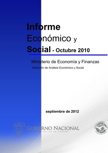 Informe Economico y Social - Octubre 2010 - Ministerio de ...