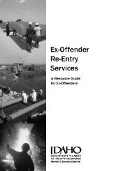 Ex-Offender Re-Entry Services - Idaho Department of Labor - Idaho ...