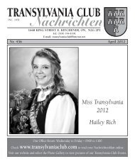 the April 2012 issue of the - Transylvania Club Kitchener