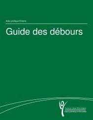 Guide des dÃ©bours - Legal Aid Ontario