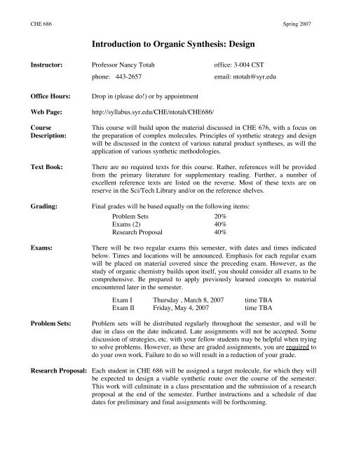 Introduction to Organic Synthesis: Design