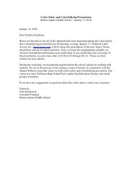 Follow Up Letter - Holliston Public Schools