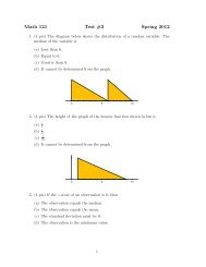 Math 121 Test #2 Spring 2012