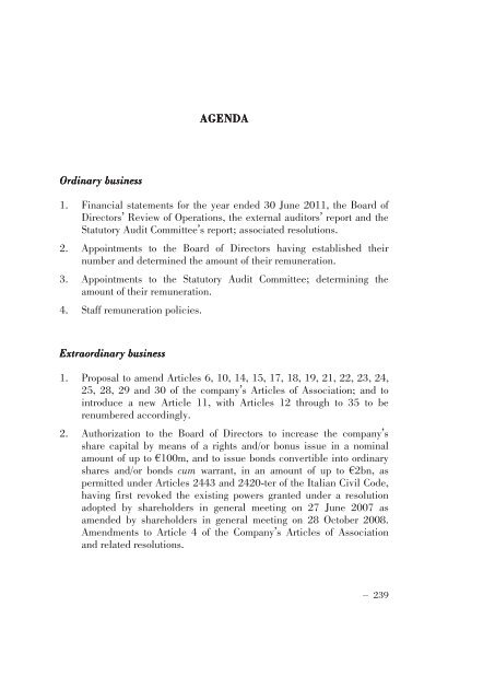 Annual Accounts and Report as at 30 June 2011 Draft - Mediobanca