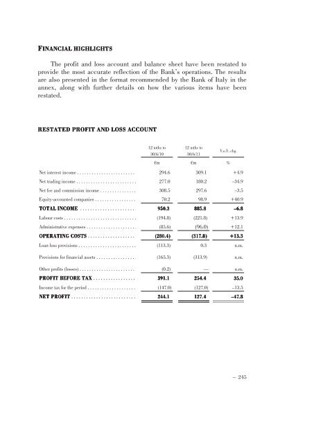 Annual Accounts and Report as at 30 June 2011 Draft - Mediobanca