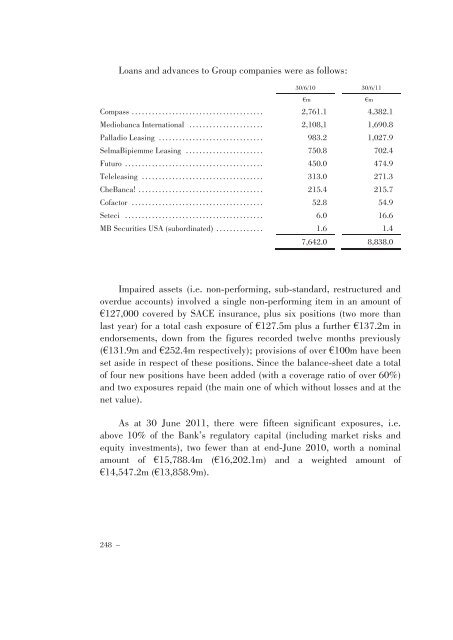 Annual Accounts and Report as at 30 June 2011 Draft - Mediobanca