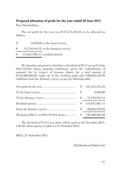 Annual Accounts and Report as at 30 June 2011 Draft - Mediobanca