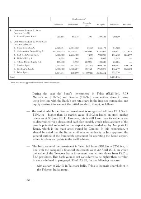 Annual Accounts and Report as at 30 June 2011 Draft - Mediobanca