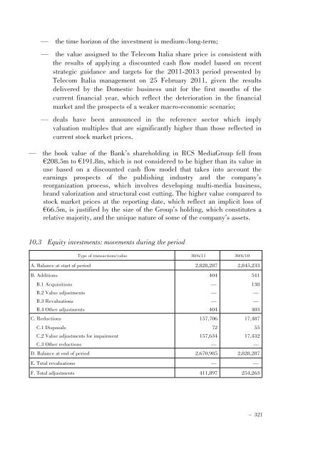 Annual Accounts and Report as at 30 June 2011 Draft - Mediobanca