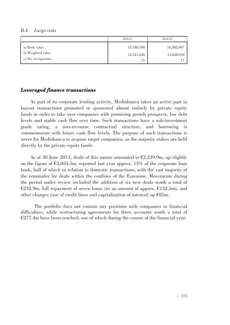 Annual Accounts and Report as at 30 June 2011 Draft - Mediobanca