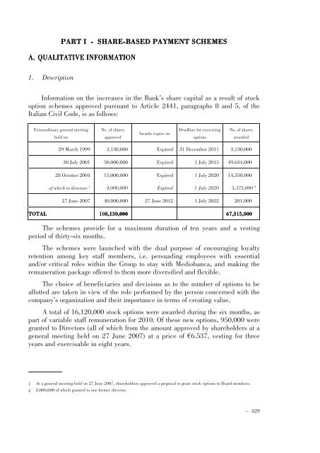 Annual Accounts and Report as at 30 June 2011 Draft - Mediobanca