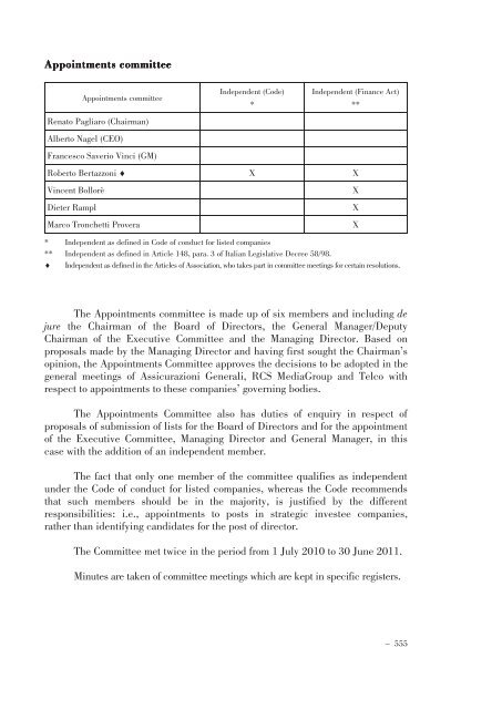 Annual Accounts and Report as at 30 June 2011 Draft - Mediobanca