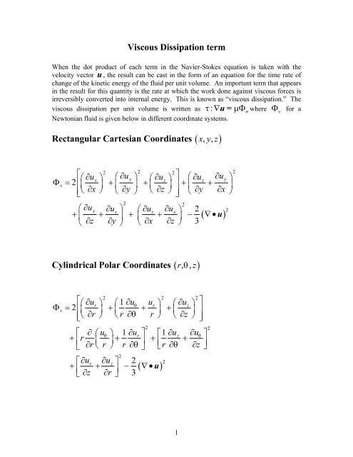 Viscous Dissipation in spherical polar coordinates