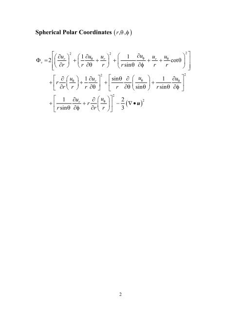 Viscous Dissipation in spherical polar coordinates