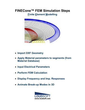 FINEConeâ¢ FEM Simulation Steps Finite Element Modelling