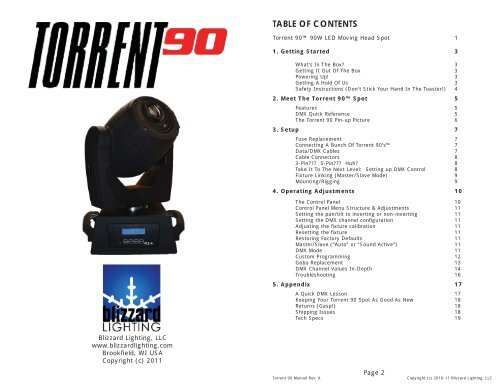 Torrent 90 User Manual Rev A Blizzard Lighting