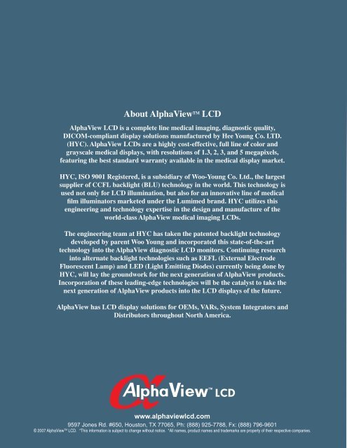 alphaview brochure.indd - Genesis Digital Imaging