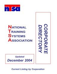 Corp Directory Oct 03 - National Training  and Simulation Association
