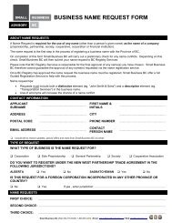 Name Request Form - Small Business BC