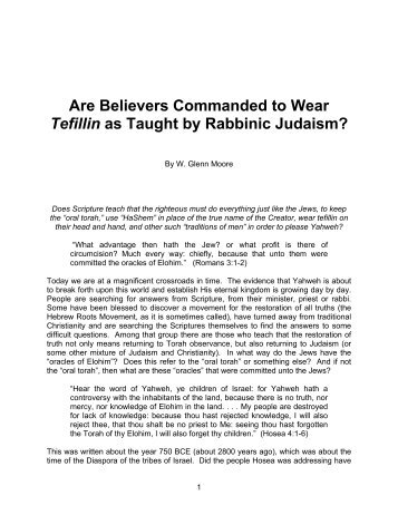 Are Believers Commanded to Wear Tefillin as ... - It's About Time