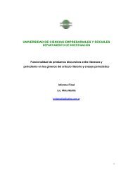 Funcionalidad de préstamos discursivos entre literatura y ... - UCES