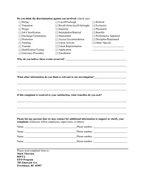 EEO Complaint Procedure and Form - ripta