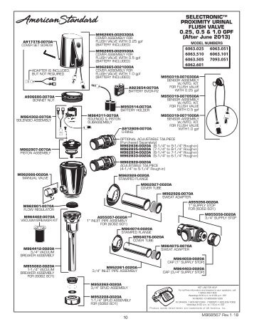 Repair Parts Diagram - American Standard ProSite