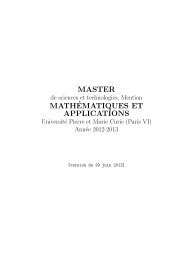 MASTER MATHÂ´EMATIQUES ET APPLICATIONS - Lsta - UniversitÃ© ...