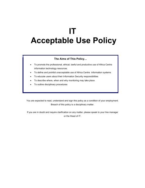 IT Acceptable Use Policy