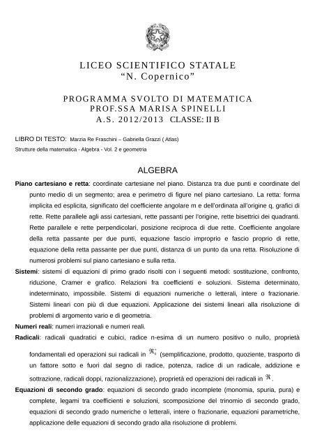 LICEO SCIENTIFICO STATALE âN. Copernicoâ - Sogisnc.it