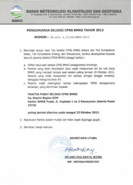 ~-- BADAN METEOROLOGI KLIMATOLOGI DAN GEOFISIKA - BMKG