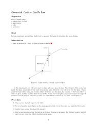 Geometric Optics - Snell's Law