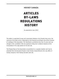 ARTICLES BY-LAWS REGULATIONS HISTORY - Hockey Calgary