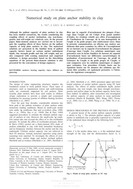 Numerical study on plate anchor stability in clay