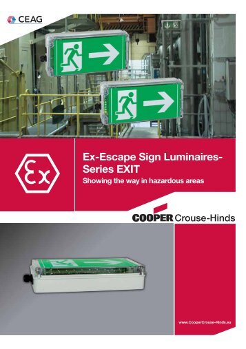 Ex-Escape Sign Luminaires- Series EXIT - Cooper Crouse-Hinds