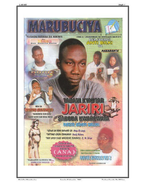 LABARI Shafi: Mujallar Marubuciya Janairu/Fabarairu ... - Kano Online