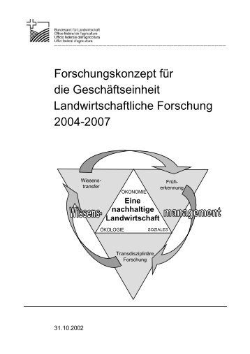 Forschungskonzept Landwirtschaft 2004 - Ressortforschung des ...